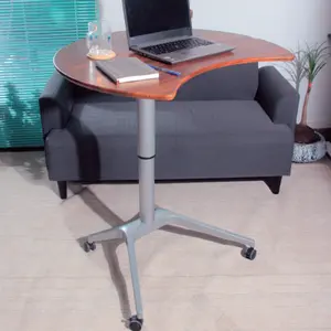 New Product Modern Study Working Home Round Large Wooden Desktop Gas Lifting Table Desk