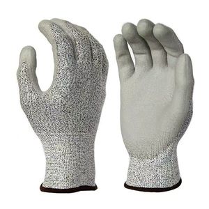 Anti corte Nivel 5 4x43c <span class=keywords><strong>PU</strong></span> recubierto guantes de trabajo HPPE forro guantes de seguridad transpirables - Product Image 2