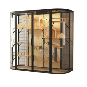 Flexible Interior Layout Customization Curved Tempered Glass Multi-level Solid <b>Wood</b> Villa for Foreign Pet Chain Stores - Product Image 2