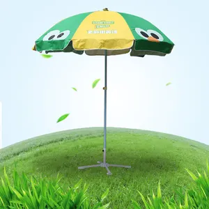 Ucuz çin fabrika toptan açık şemsiye ve taban rüzgar geçirmez plaj şemsiye ile özel Logo