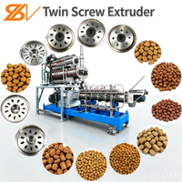 Ligne de production d'extrudeuse de nourriture flottante pour poissons, à double vis, type sec, SLG120, capacité 2-4 TPH, machine de traitement automatique