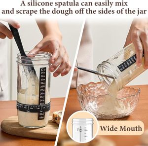 Wide Mouth Container Sourdough Starter <b>Kit</b> Jar, Thermometer, Feeding Sourdough Starter Jar <b>Kit</b> for Bread <b>Baking</b> - Product Image 5