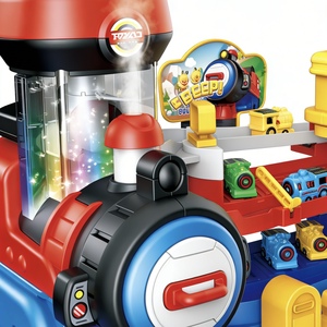 Ensemble de jeu de train d'aventure Orbit avec piste de glisse électrique, jet de vapeur, lumières et sons, 3 voitures ABS, aventure interactive pour garçons - Product Image 4