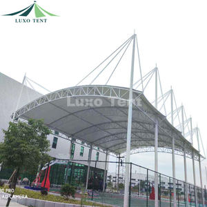 कारखाने मूल्य घुमावदार छत आउटडोर pvdf कवर झिल्ली संरचना आधुनिक धातु स्टील कार्पोर्ट छत कार पार्किंग शेड - Product Image 2