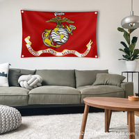 Drapeau du Corps des Marines des États-Unis, quatre boutons, tissu polyester, rectangle, décoration de festival, expédition express d'usine