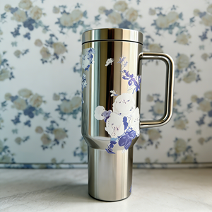 Vaso Térmico de Acero Inoxidable de 40 oz, Diseño Floral Original, para Batidos, el Mejor Regalo para el Día de San Valentín para Chicas - Product Image 1