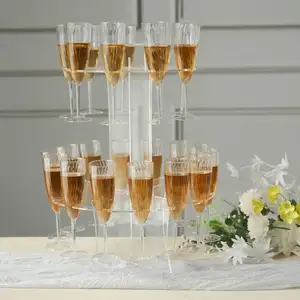 定制透明香槟展示架亚克力圆形普罗塞克酒杯支架