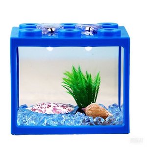 Beautiful Small Goldfish Aquarium <strong>Tank</strong> Small Desktop Fish <strong>Tank</strong> Block Arrangement 6-Hole Transparent Aquarium Accessories <strong>Tank</strong> - Product Image 5