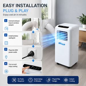 Nouveau climatiseur portable 1200W, compresseur, refroidissement uniquement, fréquence fixe, pas de unité extérieure requise, branchement facile, prêt à l'emploi - Product Image 2