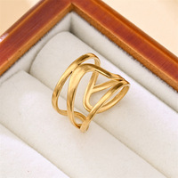 Bague plaquée or pour femme Resoul, bijoux en acier inoxydable 316l, hypoallergénique, bagues tendance, bijoux de créateur pour femme