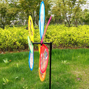 Cối Xay Gió Đôi đồ chơi trẻ em cối xay gió trang trí sân vườn ngoài trời cối xay gió bãi biển đầy màu sắc đồ chơi bằng nhựa - Product Image 3