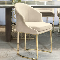 Chaises de salle à manger de luxe italiennes haut de gamme, modernes, en acier inoxydable, en cuir PU, contemporaines, fauteuil de loisirs pour la maison et le bureau