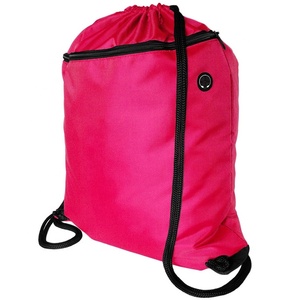 Fuerte de deportes gimnasio cadena bolso mochila negro Gymbag con auriculares agujero - Product Image 3