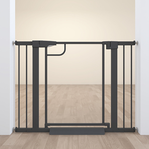 Porte pour bébé à fermeture automatique de 29-43 pouces avec porte pour chat Porte facile à traverser pour animaux de compagnie pour escaliers de porte Maison Portes en acier pour animaux de compagnie Stylos à fermeture à bouton - Product Image 2