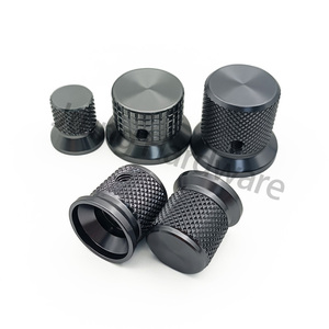 Schwarz Gold Silber Grau Rot Blau Aluminium Rändel rock Hut knopf 18 Zähne D Wellen verstärker Potentiometer Schalter knopf - Product Image 2
