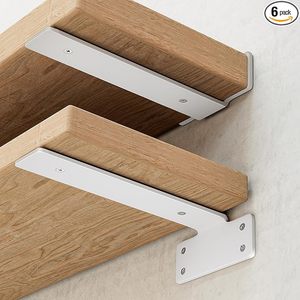 Soporte de estante flotante Paquete de 4 soportes <span class=keywords><strong>L</strong></span> de 12 pulgadas <span class=keywords><strong>para</strong></span> estantes Soportes de estante resistentes de metal negro - Product Image 6