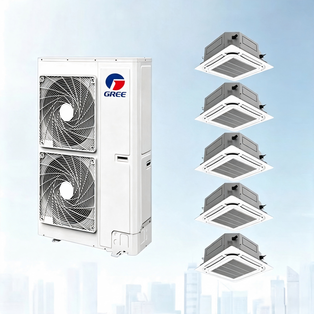 For VRF VRV Central Air Conditioning System 10kW-33.5kW Heating Cooling Multi-Zone DC Inverter R-410A Eco-Friendly Automatic