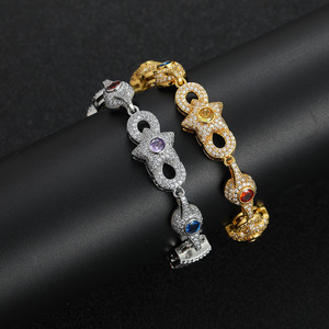 Pulsera de Pentagrama Hip Hop con Cadena de Color y Circones, Pulsera de Moda para Hombre, Collar Lijing de Moda Tanjing - Product Image 4