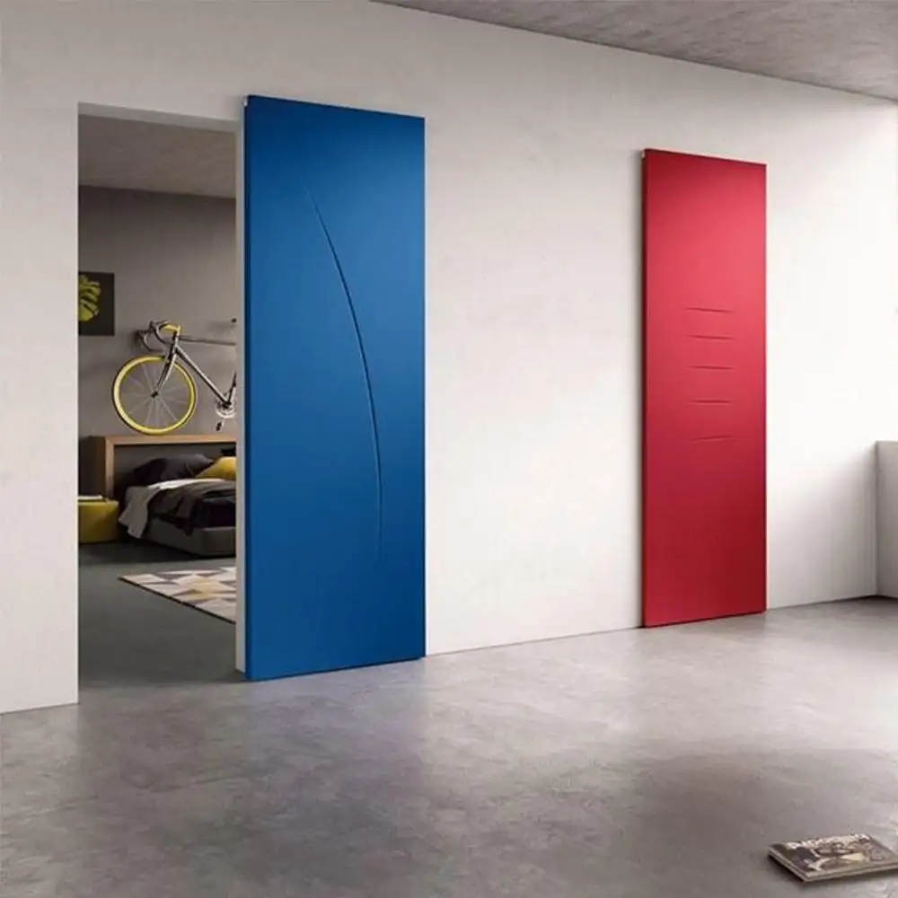 Trilha escondida mágica, design simples, porta deslizante invisível instalada na parede