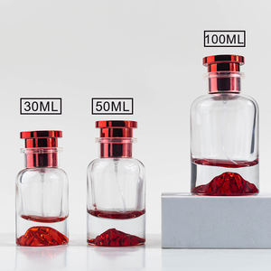 नई उच्च गुणवत्ता वाली 50 मिली लाल लक्जरी सुगंध परफ्यूम ग्लास खाली स्पष्ट सिलेंडर हरे पहाड़ के नीचे इत्र की बोतल स्क्रीन मुद्रित - Product Image 6