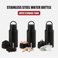 Para Fayren, botella de agua aislada de acero inoxidable, Base de compartimento de almacenamiento con cerradura a prueba de fugas para viajes de Camping, para bolsas de té, llaves