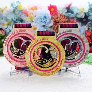 Heart Hollow Design Logo Gymnastics Medals Die Cast Sports <b>Personalised</b> Medal Silver Gold Copper Plated Metal Custom Medallion - Product Image 1