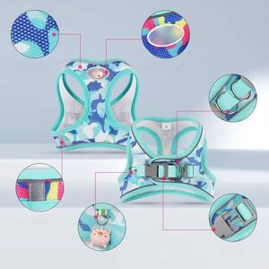 Conjunto de arnés de neopreno ligero para perros <span class=keywords><strong>Collar</strong></span> de chaleco reflectante para mascotas con bolsa de transporte de caca con estampado de camuflaje para gatos incluidos - Product Image 3