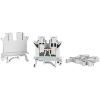 Bloc de bornes sur rail DIN série Chint UK2.5BUK, contact en cuivre, 32A, connexion par vis, base en plastique, 2,5 mm