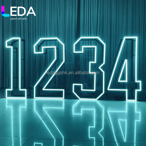 LEDA Birthday Party Decoration Metal Rgb Collapsible <b>Led</b> large 4Ft Neon Marquee Number Stand Foldable Light Up <b>Letter</b> Number Lig - Product Image 3