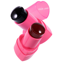 Fard à joues en gelée de haute qualité pour le visage, les lèvres et les joues, stick blush en forme de cœur, marque privée