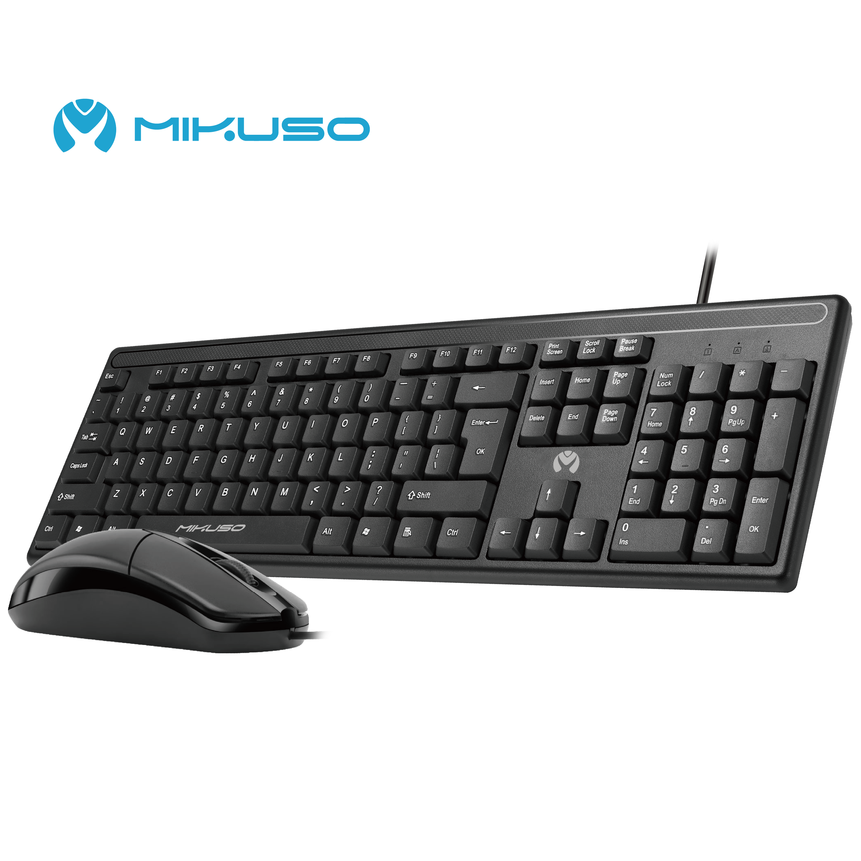 Mikuso KB-C012 104 Toetsen Computer Kantoor Muis Toetsenbord Set Bedraad Toetsenbord Muis Combo