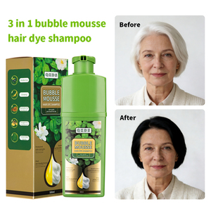 Shampoo Nero 500ml per Colorazione Istantanea, Copre i <span class=keywords><strong>Capelli</strong></span> Grigi Naturali, <span class=keywords><strong>Tinta</strong></span> Nera per <span class=keywords><strong>Capelli</strong></span> con Ginseng e Zenzero - Product Image 3