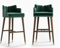 Chaise de bar moderne de luxe en bois à prix d'usine avec dossier, tabouret de bar, chaise de comptoir, chaises de café pour table de bar