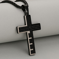 Classique en acier inoxydable chrétien Bible croix pendentif hommes femmes catholique prière foi bijoux haut cadeau pour collier chrétien