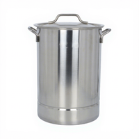 Marmite en acier inoxydable robuste 30L-60L, bouilloire multi-usage pré-perforée pour la brasserie