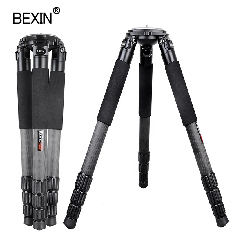 BEXIN ST364C High Quality Heavy flexible Professional tripod high density carbon fiber tripod support for Telescope DSLR Camera