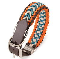 Collier pour chien en paracorde en cuir durable pour l'extérieur, collier pour animal de compagnie tissé réglable, collier pour chien avec quincaillerie antirouille pour la randonnée et la marche