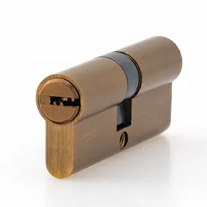 定制尺寸欧洲型材锁芯反钻双销欧洲黄铜圆柱锁