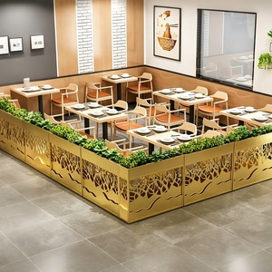 Separador de ambientes para comedor/oficina, de acero galvanizado, con soporte para plantas y flores, estilo occidental. - Product Image 2