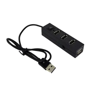 4ft uzatma uzun 2.0 ile USB Hub kablo kordonu Splitter, masaüstü bilgisayar PC için 4 portlu Ultra ince çoklu bağlantı noktası genişletici, dizüstü bilgisayar