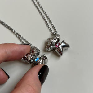 バレンタインデークリスマスギフト甘いハートネックレス珍しいことロングチェーンジュエリー女性用ゴスアクセサリーモダンアイテム - Product Image 1