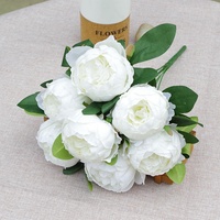 Artificial Silk 7-Head Peony Bouquet for Wedding Photography Props and Home Decor Multi-Head Floral Arrangement