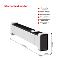 Radiateur électrique à base de graphène 2000W, radiateur d'appoint PTC, thermostat numérique, panneau tactile à distance, minuterie 8H, silencieux, protection contre la surchauffe et la basse d'appui