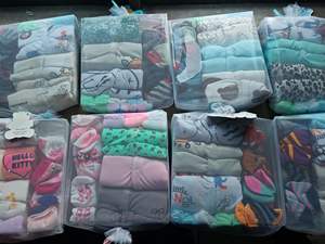 Vendita diretta in fabbrica Set tuta kaki per neonati 0-12 <span class=keywords><strong>mesi</strong></span> tessuto in maglia <span class=keywords><strong>di</strong></span> puro cotone dieci pezzi regalo in scatola per bambine - Product Image 4