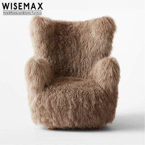 Ghế tựa đơn phong cách hiện đạ<span class=keywords><strong>i</strong></span> WISEMAX FURNITURE, chất liệu vả<span class=keywords><strong>i</strong></span> lông cừu cao cấp, dành cho phòng khách sang trọng. - Product Image 2
