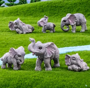 सूक्ष्म कस्टम मूर्तियाँ पशु मॉडल हाथी घोड़ा खिलौना राल पात्र शिल्प आइटम गुड़ियाघर सुपरमार्केट प्यारा उद्यान आभूषण