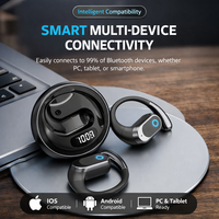 F206 Headset Sport Telinga Terbuka Berkualitas Tinggi, Nyaman Dipakai, Anti Air IPX5 untuk 5.4