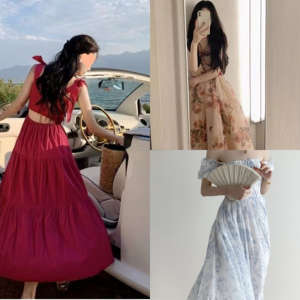 Chiesa occasione speciale abito da donna elegante stile imperiale estivo elegante stile girovita dolce stile di bellezza nuovo abito popolare - Product Image 3