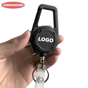 XXH-พวงกุญแจเชือกลวดยืดหยุ่นสูงยืดหดได้โลโก้ที่กำหนดเองสายคล้องคอแบบหกเหลี่ยมสะท้อนกลับได้สูง - Product Image 1