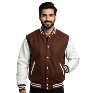 Producto en Oferta, Chaqueta Varsity de Satén para Hombre, Corte Ajustado, 100% Poliéster, Chaqueta Bomber de Satén para Hombre - Product Image 1